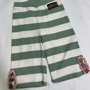Matilda Jane Green Stripe Pant Buttons size 4